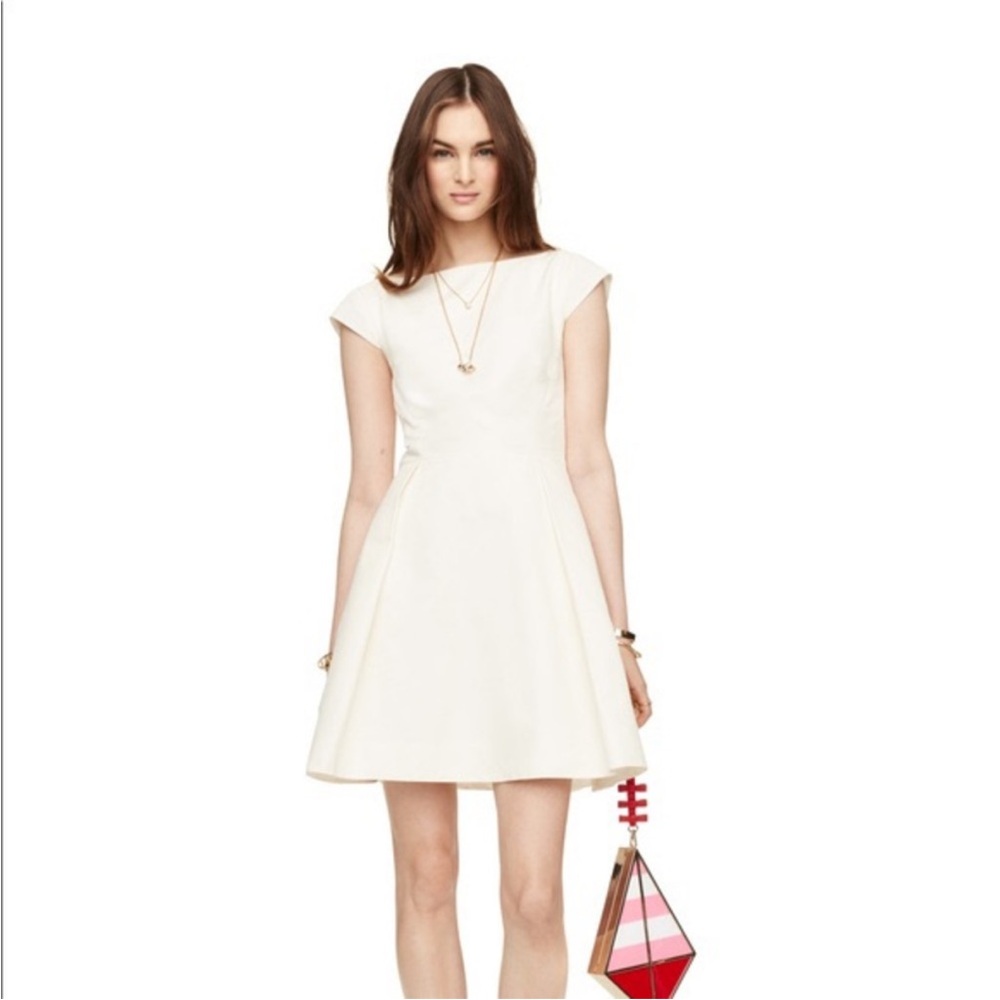 Kate Spade kite double bow back ivory dress size 0